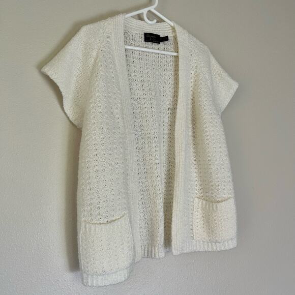 Vintage Bonnie Lee short sleeve open knit cardigan sweater 60s 70s cottagecore M - Picture 6 of 13